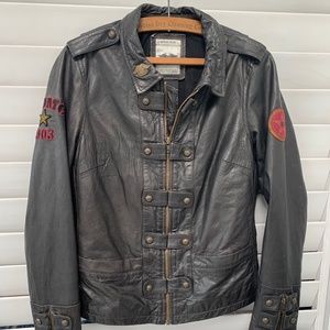 VINTAGE 1990'S Women's Leather Harley Davidson Motorcycle Cafe Racer Jacket